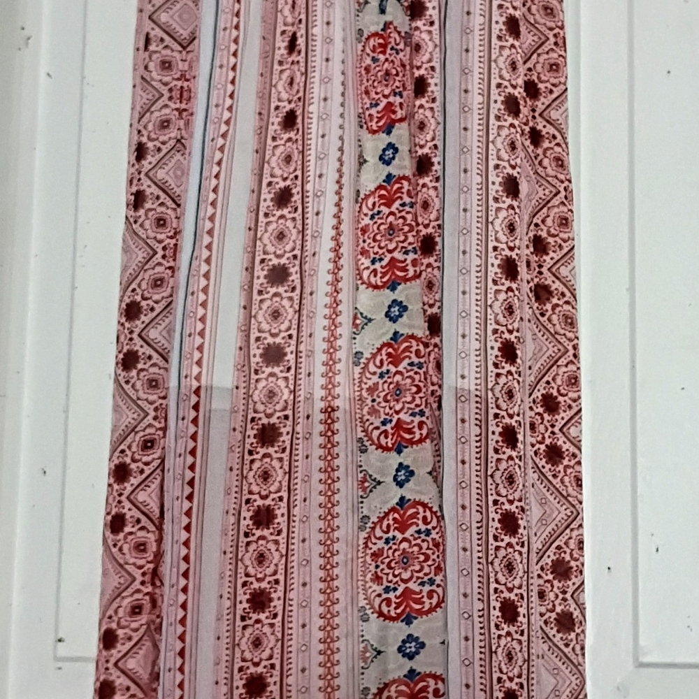 As U Wish Pink and Red Patterned Maxi Dress